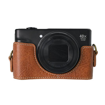 For Canon PowerShot SX740 HS Retro Litchi Texture Leather Full Body Camera Case Bag with Strap(Coffee) by bashfashion