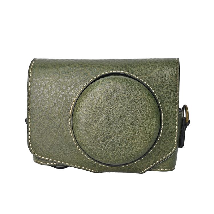 For Canon PowerShot SX740 HS Retro Litchi Texture Leather Full Body Camera Case Bag with Strap(Green) by bashfashion