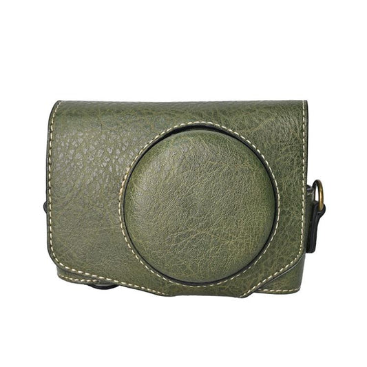 For Canon PowerShot SX740 HS Retro Litchi Texture Leather Full Body Camera Case Bag with Strap(Green) by bashfashion