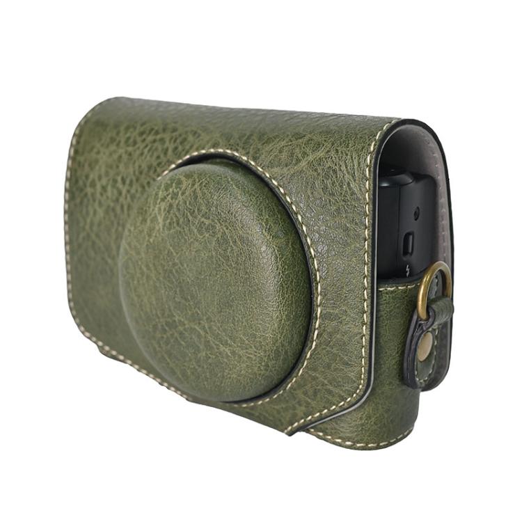 For Canon PowerShot SX740 HS Retro Litchi Texture Leather Full Body Camera Case Bag with Strap(Green) by bashfashion