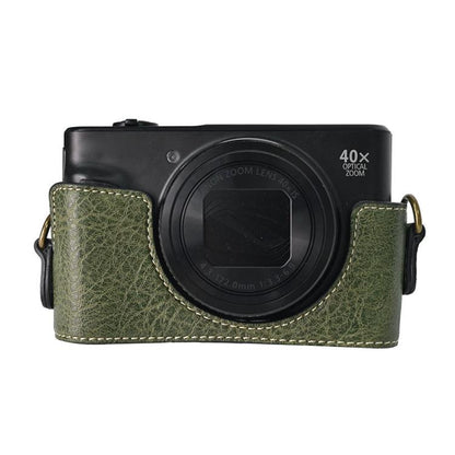 For Canon PowerShot SX740 HS Retro Litchi Texture Leather Full Body Camera Case Bag with Strap(Green) by bashfashion