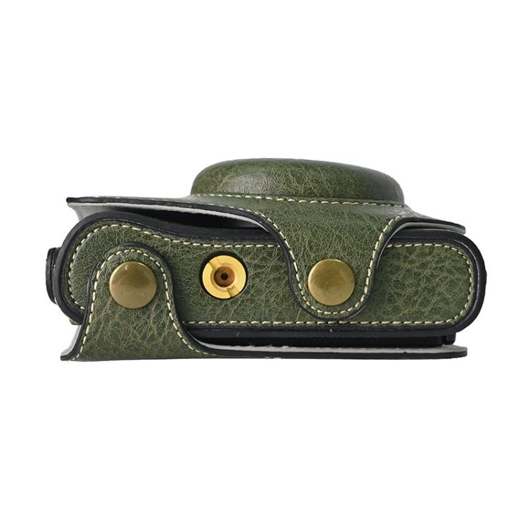 For Canon PowerShot SX740 HS Retro Litchi Texture Leather Full Body Camera Case Bag with Strap(Green) by bashfashion