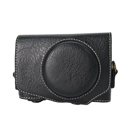 For Canon PowerShot SX740 HS Retro Litchi Texture Leather Full Body Camera Case Bag with Strap(Black) by bashfashion