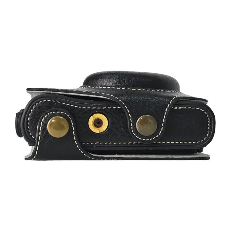 For Canon PowerShot SX740 HS Retro Litchi Texture Leather Full Body Camera Case Bag with Strap(Black) by bashfashion