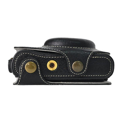 For Canon PowerShot SX740 HS Retro Litchi Texture Leather Full Body Camera Case Bag with Strap(Black) by bashfashion