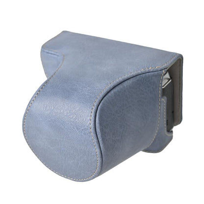 For FUJIFILM X-M5 Retro Litchi Texture Leather Full Body Camera Case Bag with Strap(Blue) by bashfashion