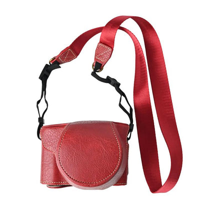 For FUJIFILM X-M5 Retro Litchi Texture Leather Full Body Camera Case Bag with Strap(Red) by bashfashion