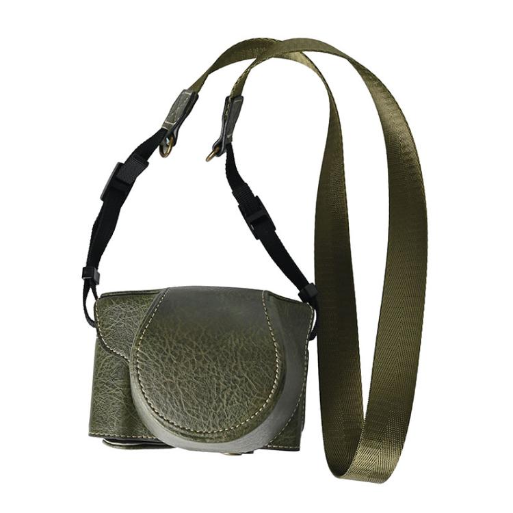 For FUJIFILM X-M5 Retro Litchi Texture Leather Full Body Camera Case Bag with Strap(Green) by bashfashion