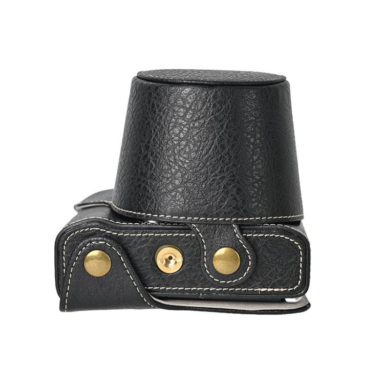 For FUJIFILM X-M5 Retro Litchi Texture Leather Full Body Camera Case Bag with Strap(Black) by bashfashion