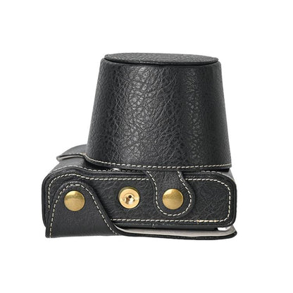 For FUJIFILM X-M5 Retro Litchi Texture Leather Full Body Camera Case Bag with Strap(Black) by bashfashion