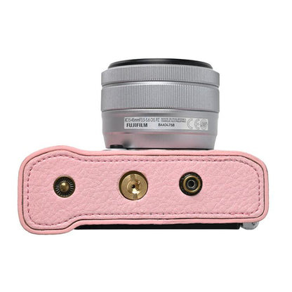 For FUJIFILM X-M5 Retro Litchi Texture Leather Full Body Camera Case Bag with Strap(Pink) by bashfashion