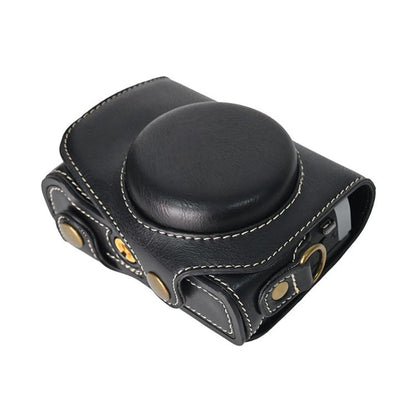 For Canon G7 X Mark III / G7X3 Retro Pull Up Leather Full Body Camera Case Bag with Strap(Black) by bashfashion