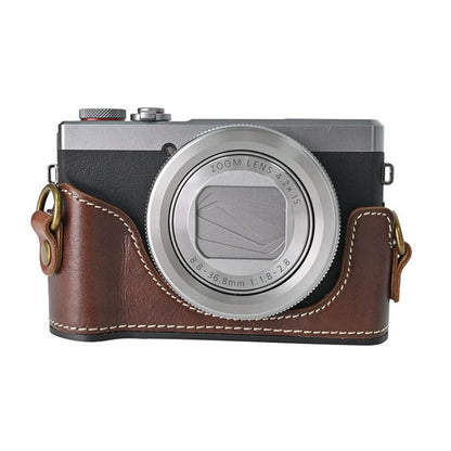 For Canon G7 X Mark III / G7X3 Retro Pull Up Leather Full Body Camera Case Bag with Strap(Coffee) by bashfashion