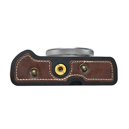 For Canon G7 X Mark III / G7X3 Retro Pull Up Leather Full Body Camera Case Bag with Strap(Coffee) by bashfashion