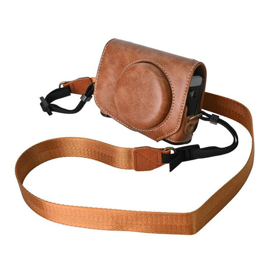 For Canon G7 X Mark III / G7X3 Retro Pull Up Leather Full Body Camera Case Bag with Strap(Brown) by bashfashion
