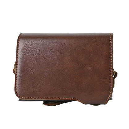 For Canon PowerShot SX740 HS Retro Pull Up Leather Full Body Camera Case Bag with Strap(Coffee) by bashfashion