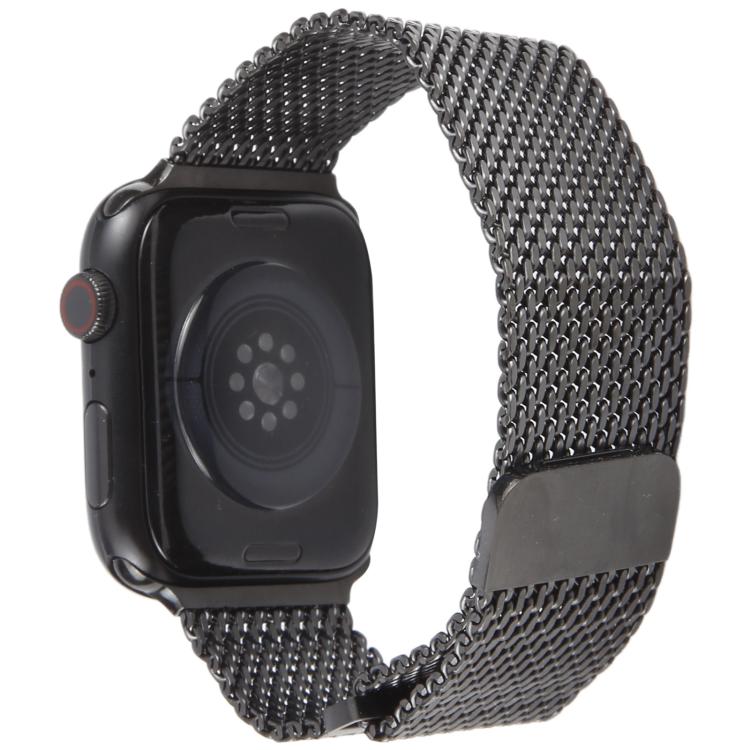 For Apple Watch 46mm / 49mm / 45mm / 44mm Double-section Magnetic Milanese Titanium Watch Band(Black) by bashfashion