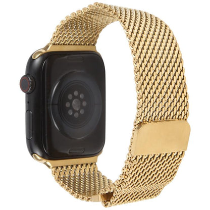 For Apple Watch 46mm / 49mm / 45mm / 44mm Double-section Magnetic Milanese Titanium Watch Band(Gold) by bashfashion