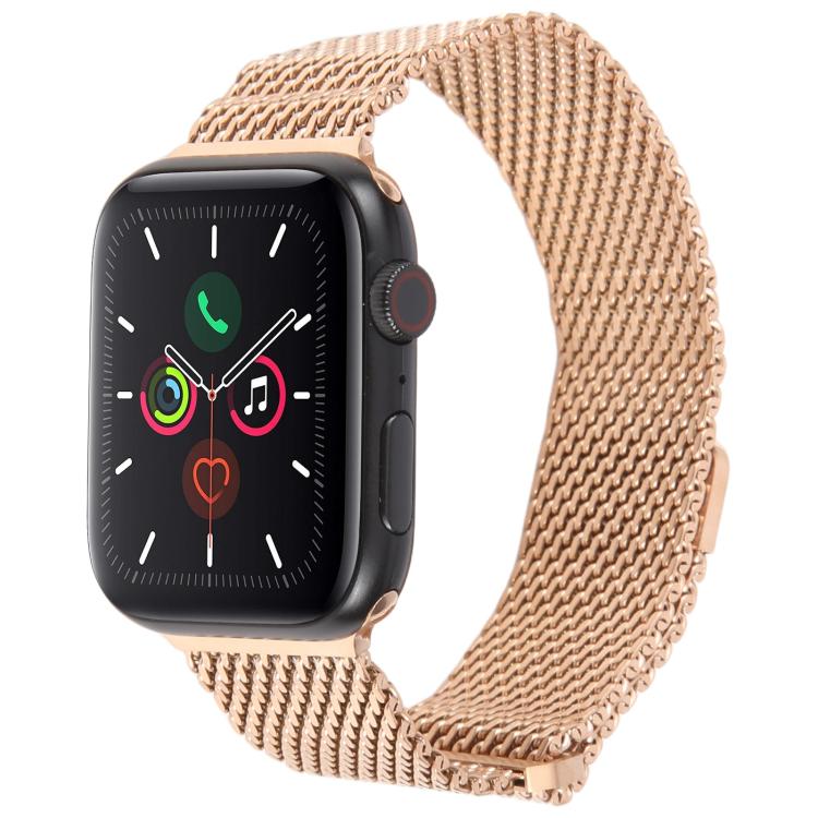 For Apple Watch 46mm / 49mm / 45mm / 44mm Double-section Magnetic Milanese Titanium Watch Band(Rose Gold) by bashfashion