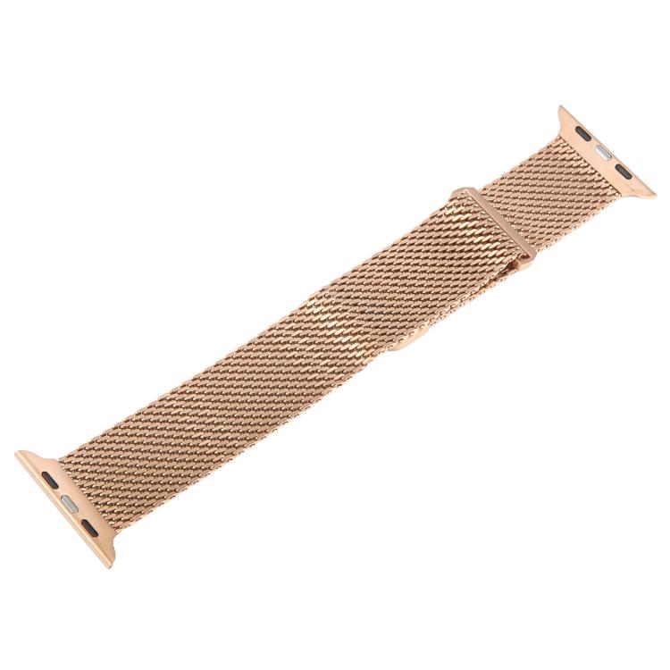For Apple Watch 46mm / 49mm / 45mm / 44mm Double-section Magnetic Milanese Titanium Watch Band(Rose Gold) by bashfashion
