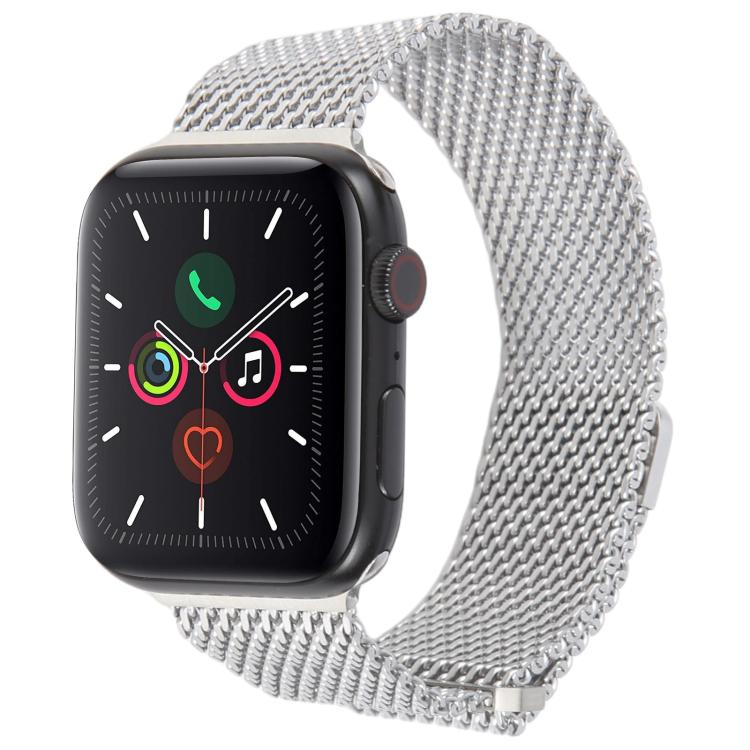 For Apple Watch 46mm / 49mm / 45mm / 44mm Double-section Magnetic Milanese Titanium Watch Band(Silver) by bashfashion