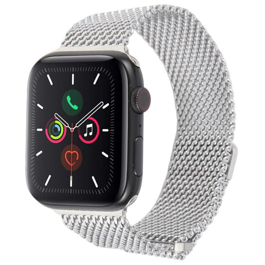 For Apple Watch 46mm / 49mm / 45mm / 44mm Double-section Magnetic Milanese Titanium Watch Band(Silver) by bashfashion