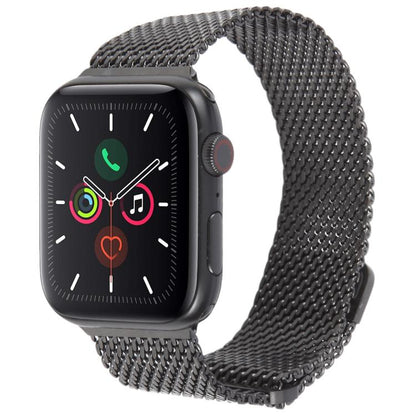 For Apple Watch 42mm / 41mm / 40mm / 38mm Double-section Magnetic Milanese Titanium Watch Band(Black) by bashfashion