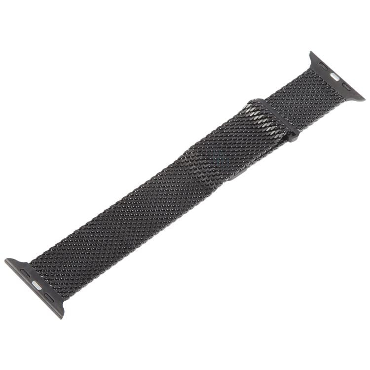 For Apple Watch 42mm / 41mm / 40mm / 38mm Double-section Magnetic Milanese Titanium Watch Band(Black) by bashfashion