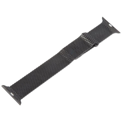 For Apple Watch 42mm / 41mm / 40mm / 38mm Double-section Magnetic Milanese Titanium Watch Band(Black) by bashfashion