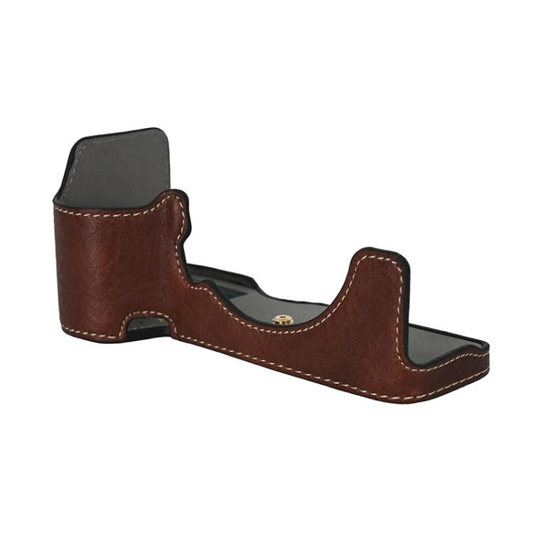 For Sony ILCE-7CM2 / Alpha 7C II Litchi Texture PU Leather Camera Half Case Base(Coffee) by bashfashion