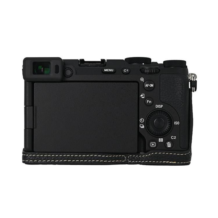 For Sony ILCE-7CM2 / Alpha 7C II Litchi Texture PU Leather Camera Half Case Base(Black) by bashfashion