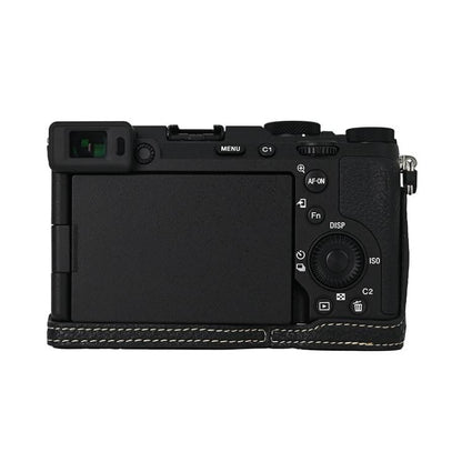 For Sony ILCE-7CM2 / Alpha 7C II Litchi Texture PU Leather Camera Half Case Base(Black) by bashfashion