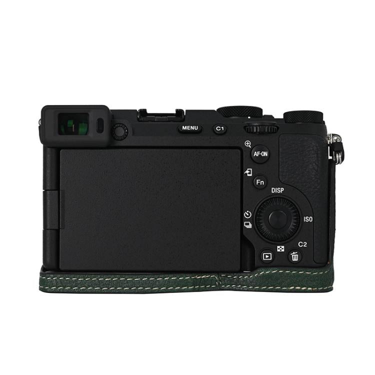 For Sony ILCE-7CM2 / Alpha 7C II Litchi Texture PU Leather Camera Half Case Base(Green) by bashfashion
