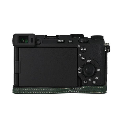 For Sony ILCE-7CM2 / Alpha 7C II Litchi Texture PU Leather Camera Half Case Base(Green) by bashfashion
