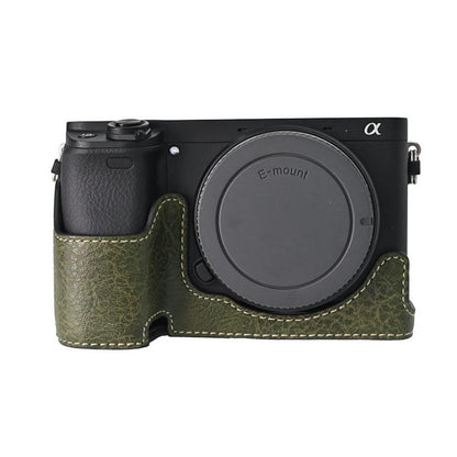 For Sony ILCE-6400 / A6300 / A6200 Litchi Texture PU Leather Camera Half Case Base(Green) by bashfashion
