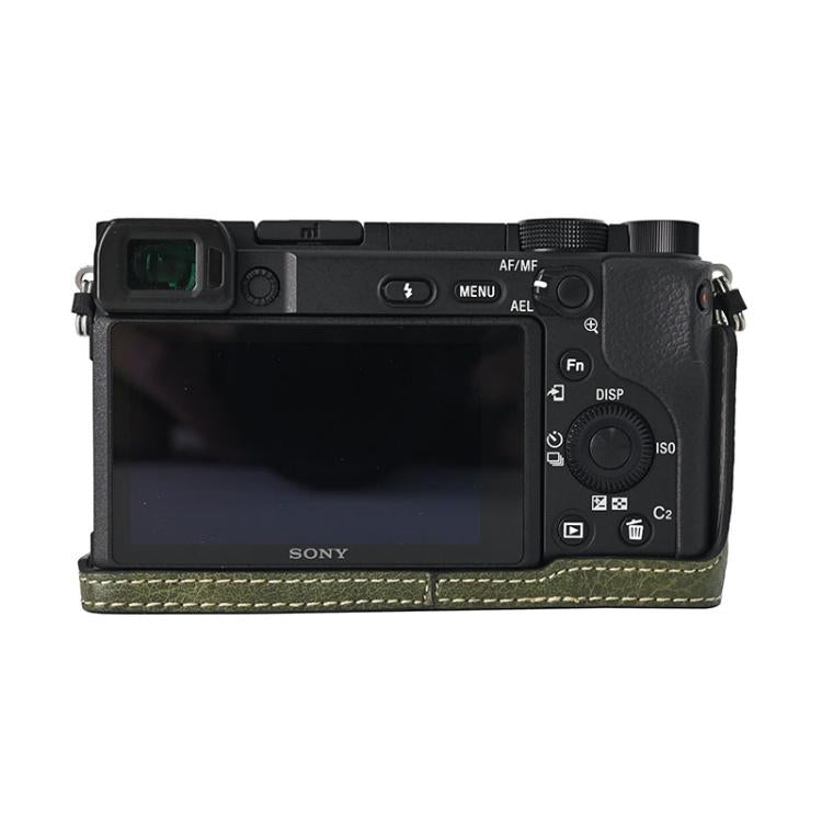 For Sony ILCE-6400 / A6300 / A6200 Litchi Texture PU Leather Camera Half Case Base(Green) by bashfashion