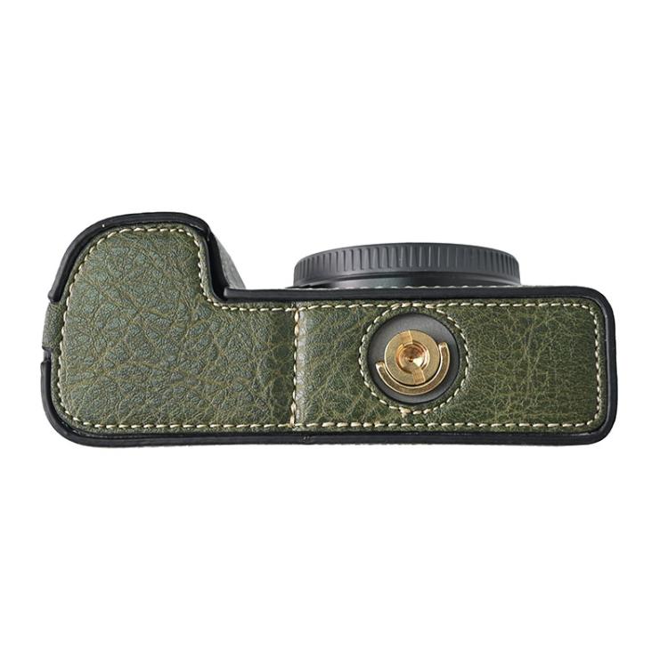 For Sony ILCE-6400 / A6300 / A6200 Litchi Texture PU Leather Camera Half Case Base(Green) by bashfashion