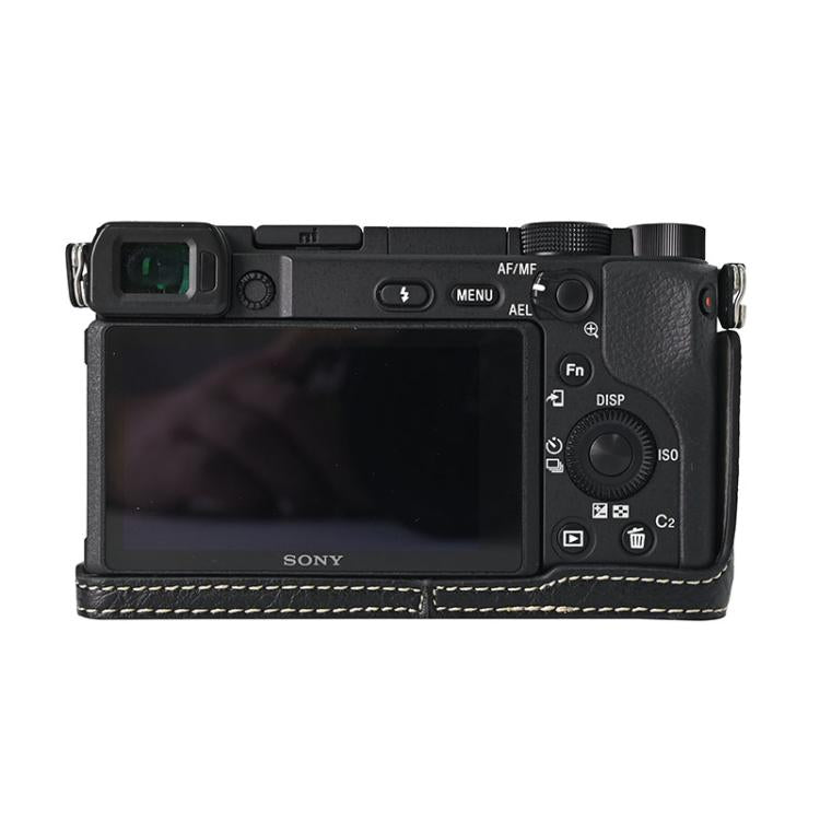 For Sony ILCE-6400 / A6300 / A6200 Litchi Texture PU Leather Camera Half Case Base(Black) by bashfashion