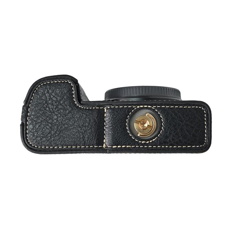 For Sony ILCE-6400 / A6300 / A6200 Litchi Texture PU Leather Camera Half Case Base(Black) by bashfashion