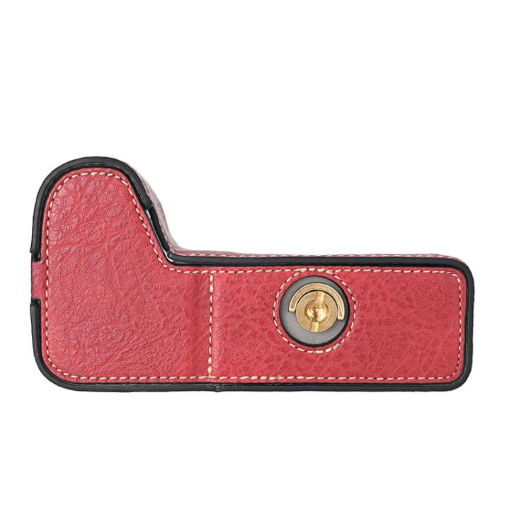 For Sony ILCE-6700 / A6700 Litchi Texture PU Leather Camera Half Case Base(Wine Red) by bashfashion