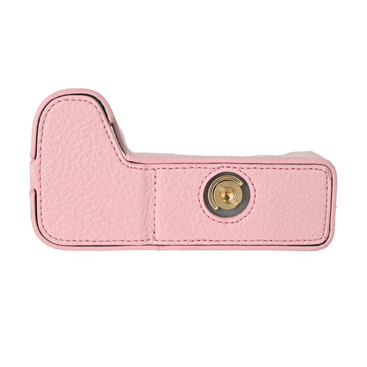 For Sony ILCE-6700 / A6700 Litchi Texture PU Leather Camera Half Case Base(Pink) by bashfashion
