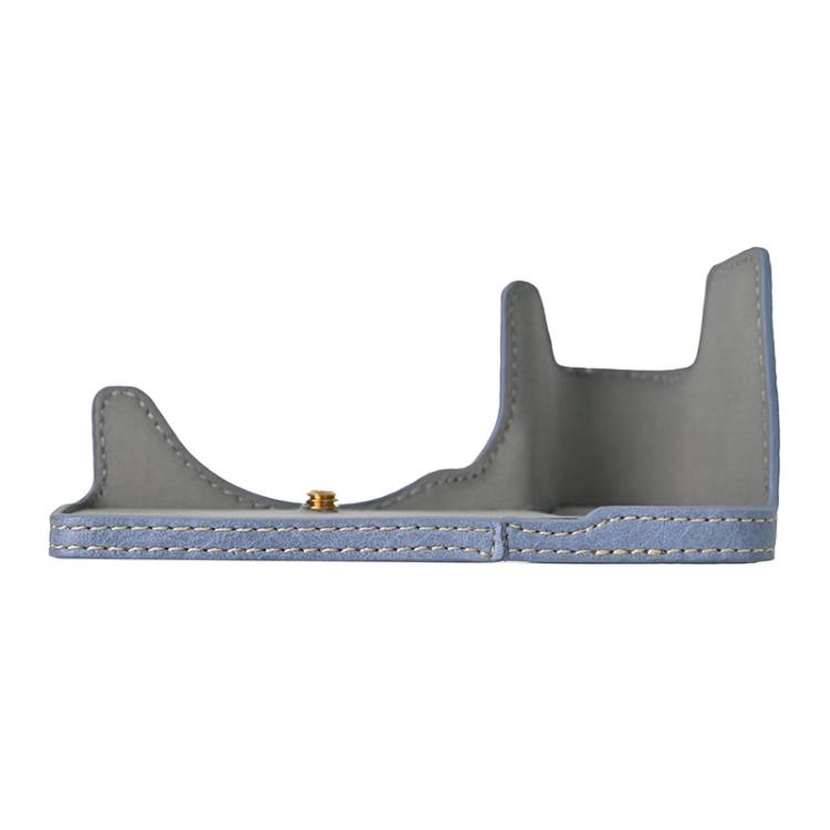 For Sony ILCE-6700 / A6700 Litchi Texture PU Leather Camera Half Case Base(Blue) by bashfashion