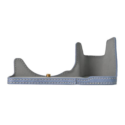 For Sony ILCE-6700 / A6700 Litchi Texture PU Leather Camera Half Case Base(Blue) by bashfashion