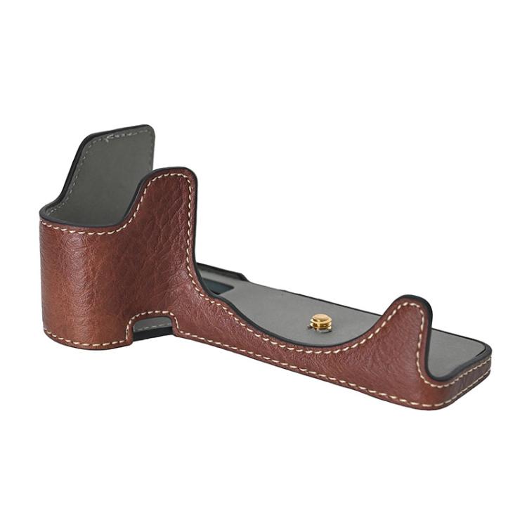 For Sony ILCE-6700 / A6700 Litchi Texture PU Leather Camera Half Case Base(Coffee) by bashfashion