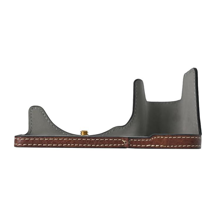 For Sony ILCE-6700 / A6700 Litchi Texture PU Leather Camera Half Case Base(Coffee) by bashfashion