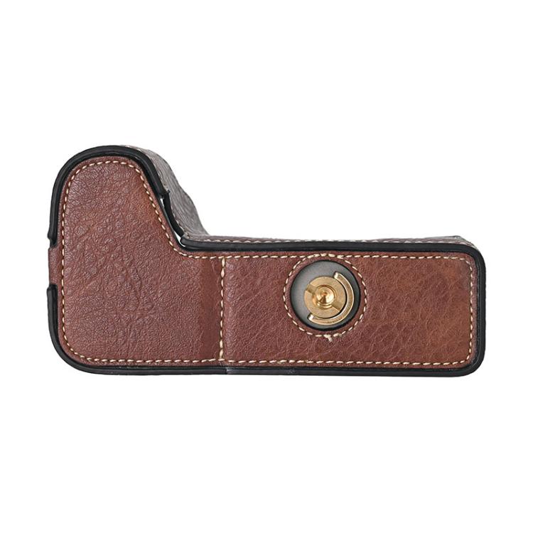 For Sony ILCE-6700 / A6700 Litchi Texture PU Leather Camera Half Case Base(Coffee) by bashfashion