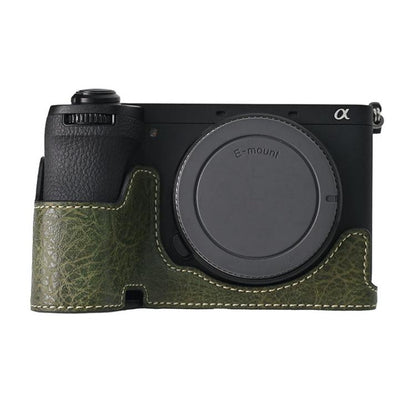 For Sony ILCE-6700 / A6700 Litchi Texture PU Leather Camera Half Case Base(Green) by bashfashion