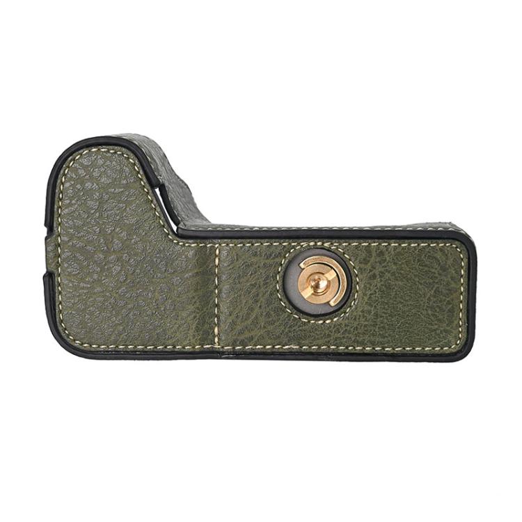 For Sony ILCE-6700 / A6700 Litchi Texture PU Leather Camera Half Case Base(Green) by bashfashion