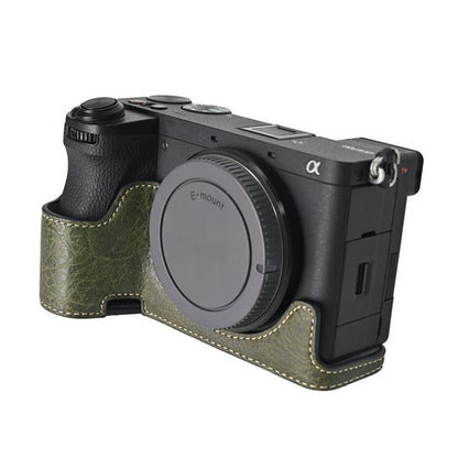 For Sony ILCE-6700 / A6700 Litchi Texture PU Leather Camera Half Case Base(Green) by bashfashion