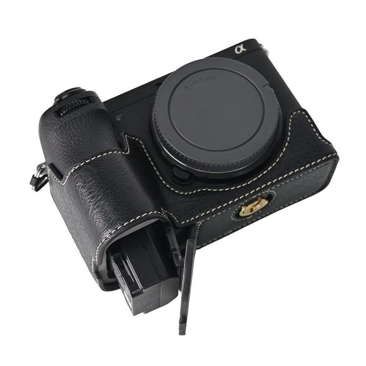 For Sony ILCE-6700 / A6700 Litchi Texture PU Leather Camera Half Case Base(Black) by bashfashion